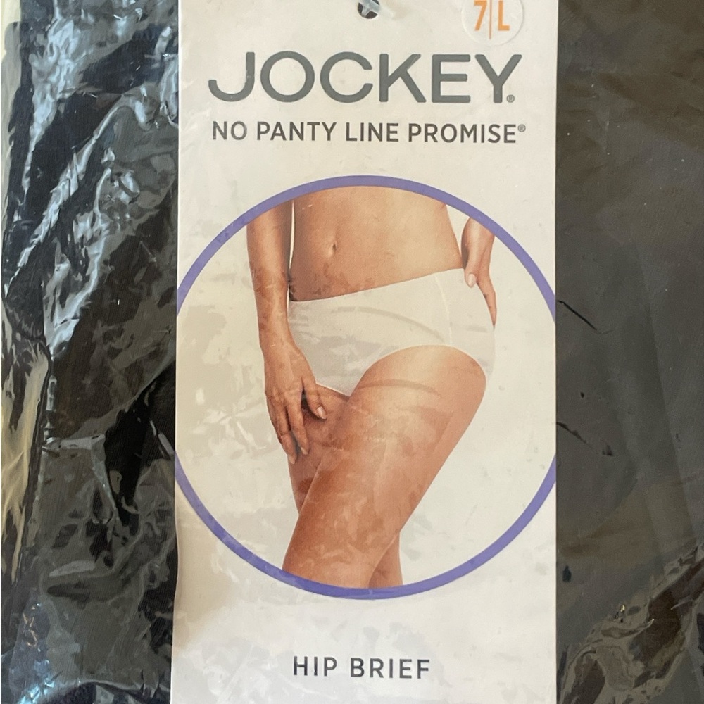 Jockey Black Hip Brief size 7L 3 pack Microfiber stretch no panty line NWT